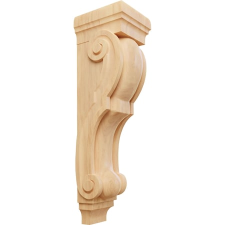 Ekena Millwork 9"W x 10"D x 34"H Super Jumbo Traditional Wood Corbel, Red Oak CORW09X10X34TRRO